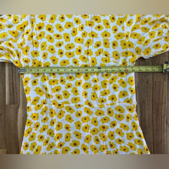 Faithfull the Brand Florence Mini Dress Constance Floral Marigold Print Sz 6 - Picture 13 of 16